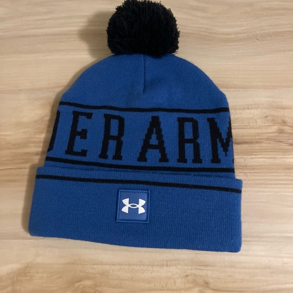 Under Armour Other - Under Armour Royal Blue Beanie with Black Pom-Pom Mens